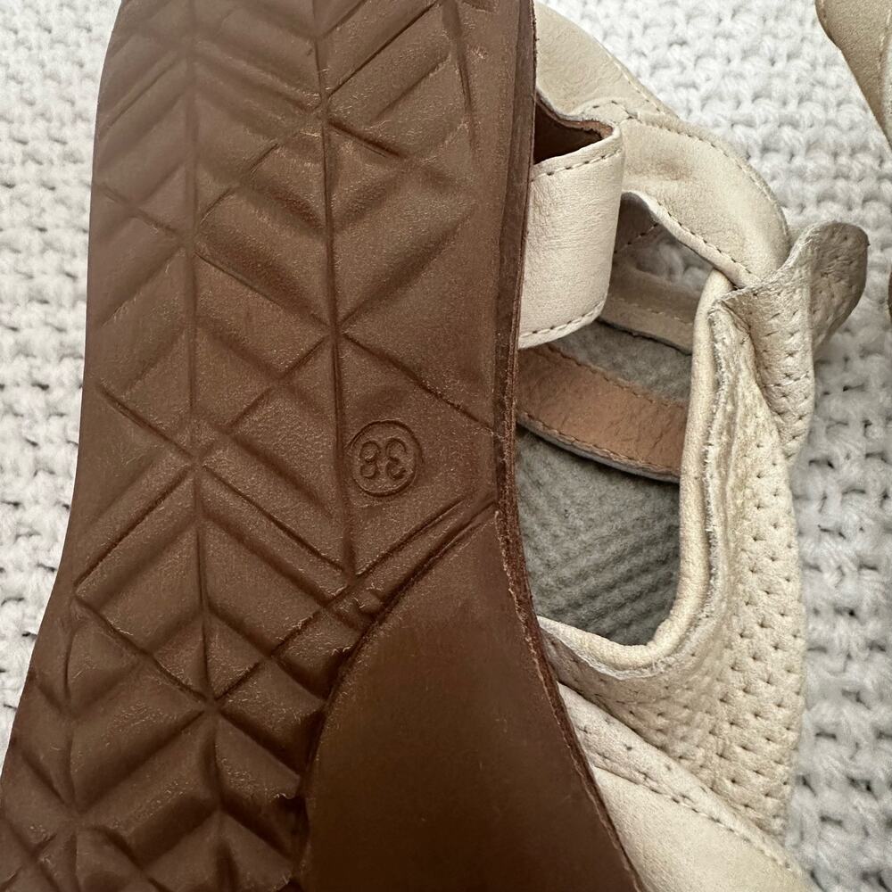 Miz Mooz NYC Fifi Beige Cream Boho Leather Open Toe Cut Out Sandals Studded 38 - Picture 10 of 11
